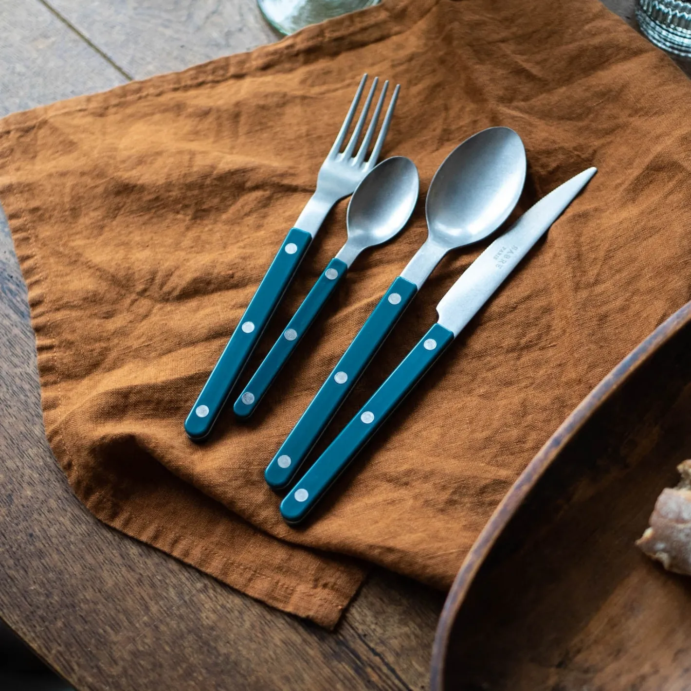 Bistrot Vintage Uni, Bleu canard*Sabre Paris Cheap
